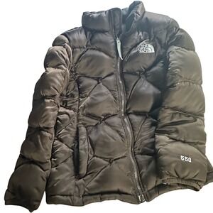 The North Face‎ Moondoggy Down Filled Dark Brown 550 Puffer Coat Girls 14/16